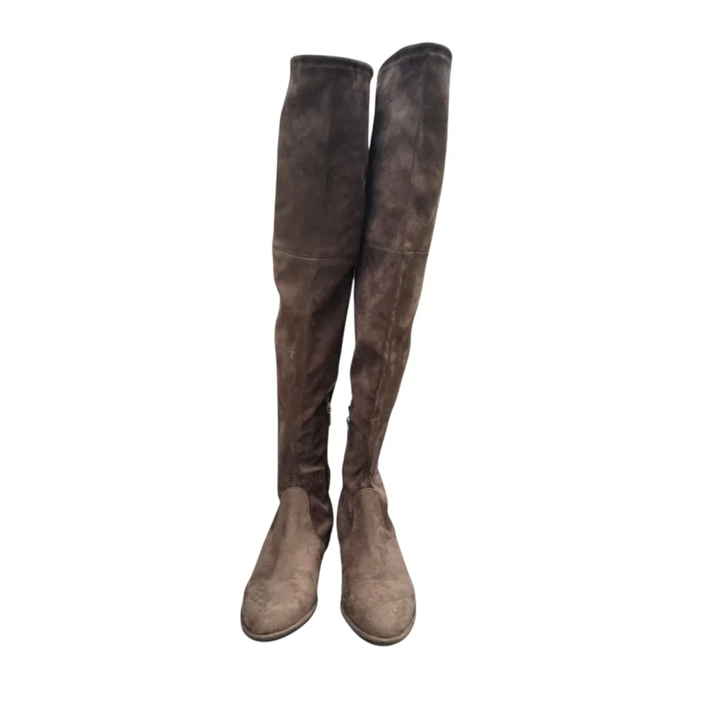 Marc Fisher Over The Knee Boots Taupe Faux Suede OTK Boots‎ Size 7.5